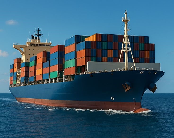 Ocean Freight Cargo Containers at a Port